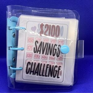 Blue and Clear Savings Challenge Binder